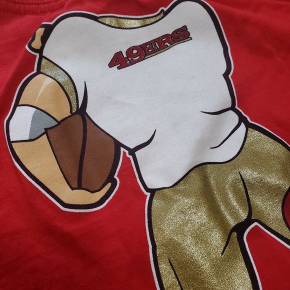 NFL 49ers T-Shirt San Francisco Sportswear Football 2T Red Gold 100% Cotton - Picture 5 of 5